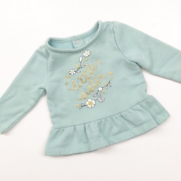 Carter's Little Sister mint long sleeve sweater - Picture 1 of 4